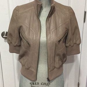 Jamison short sleeve leather jacket Small